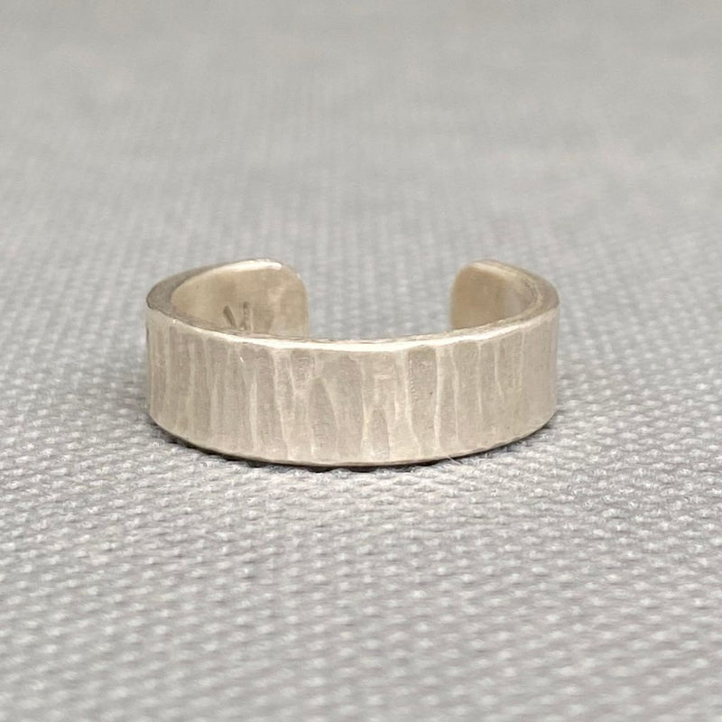 Anillo Plata Rayado Hombre