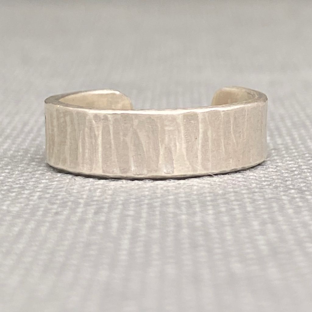 Anillo Plata Rayado Hombre