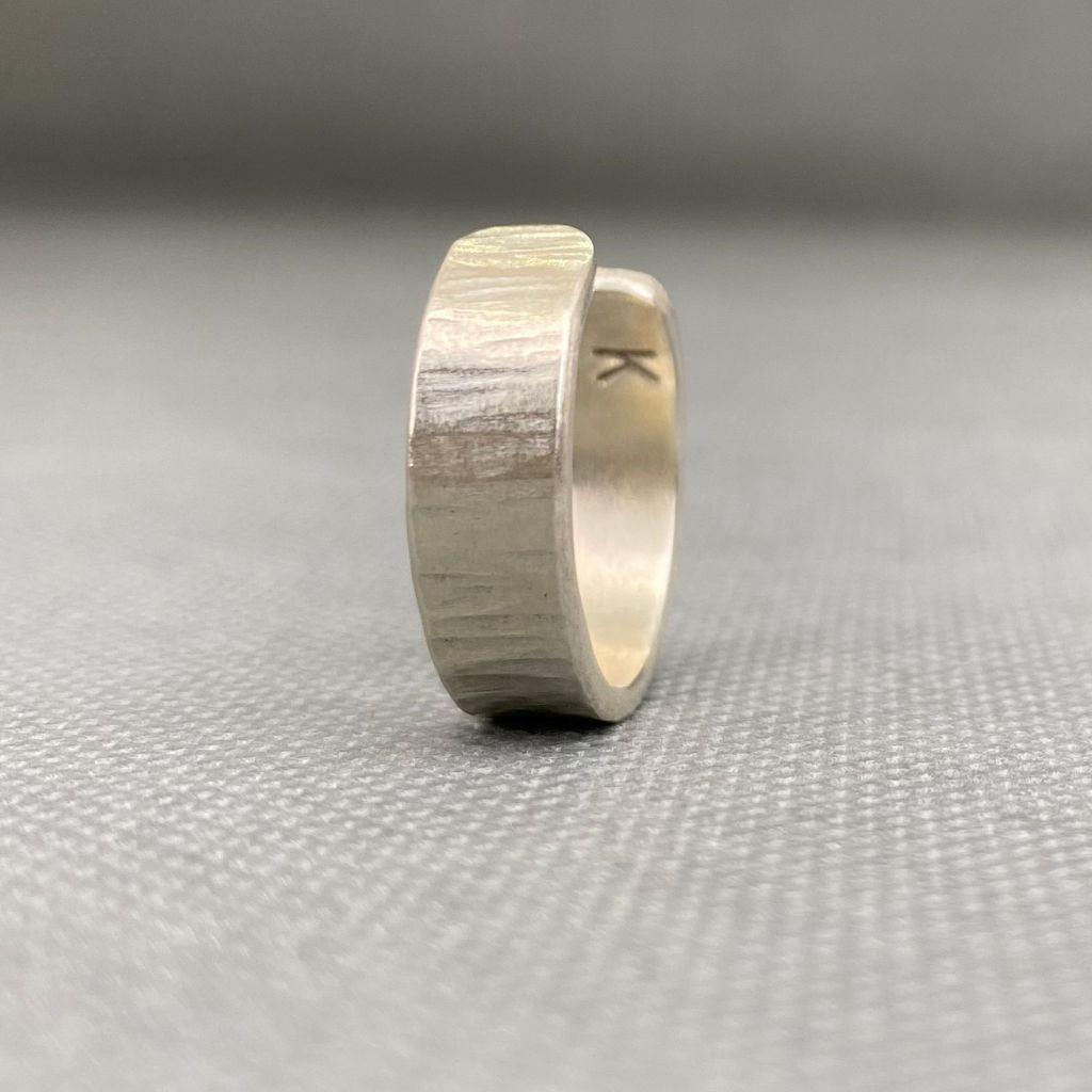 Anillo Plata Rayado Mujer