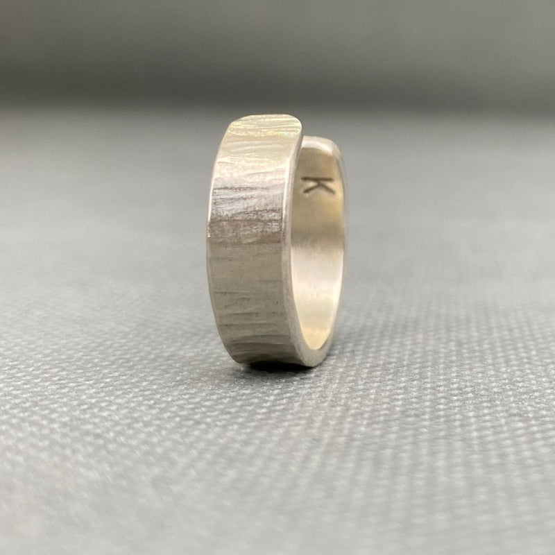 Anillo Plata Rayado Mujer