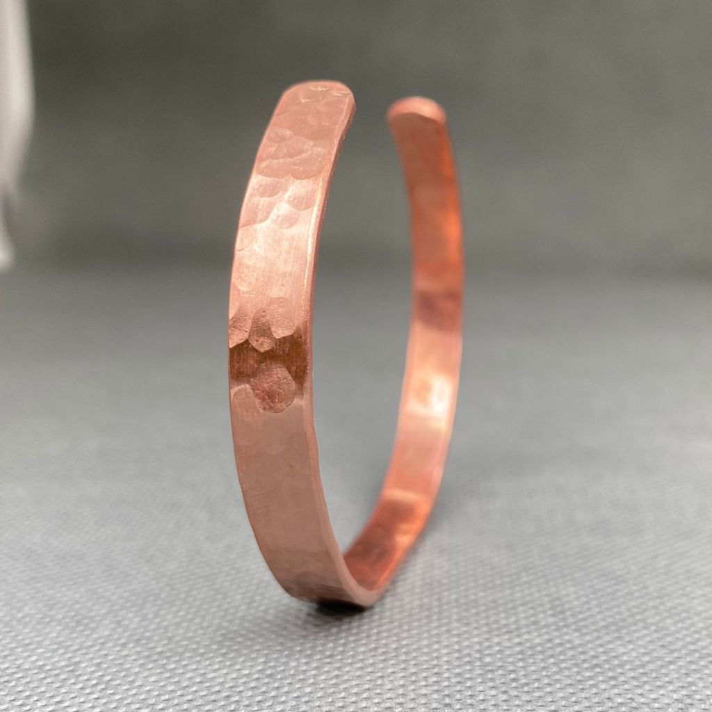 Pulsera Cobre Martillada Hombre
