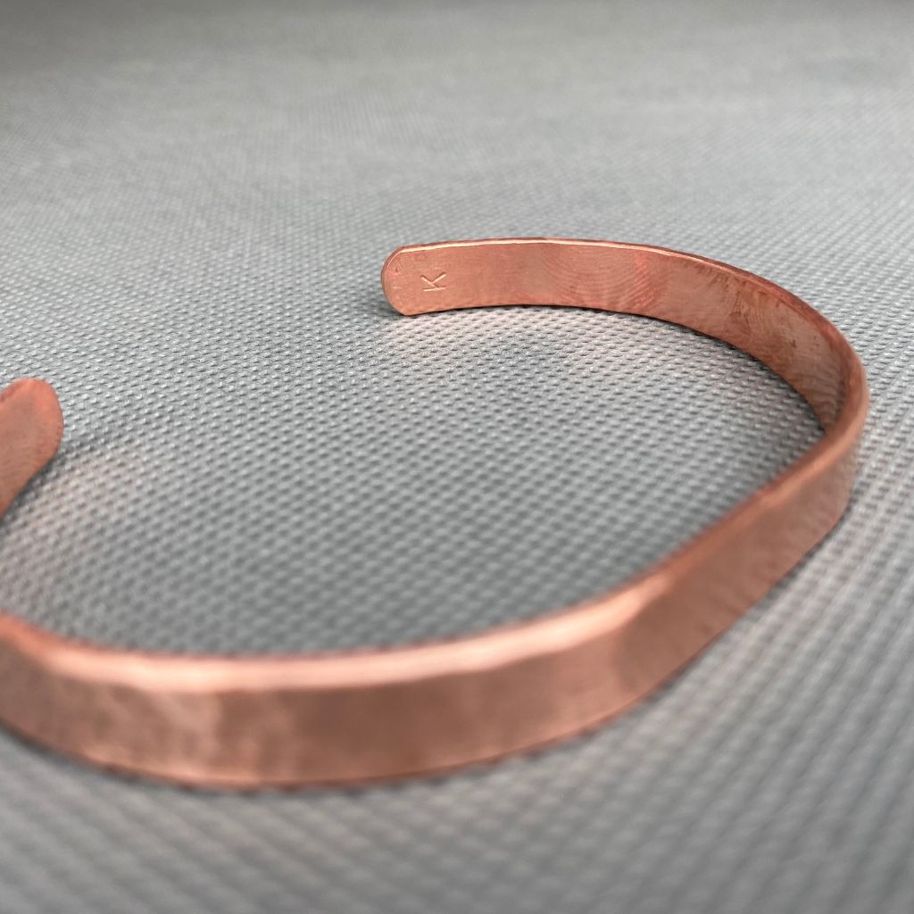 Pulsera Cobre Martillada Hombre