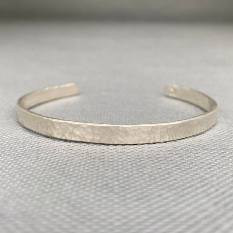 Pulsera Plata Martillada Mujer