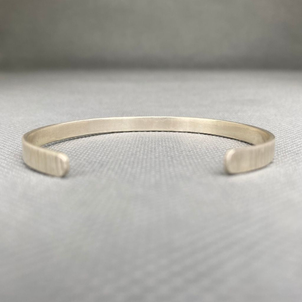 Pulsera Plata Rayada Hombre