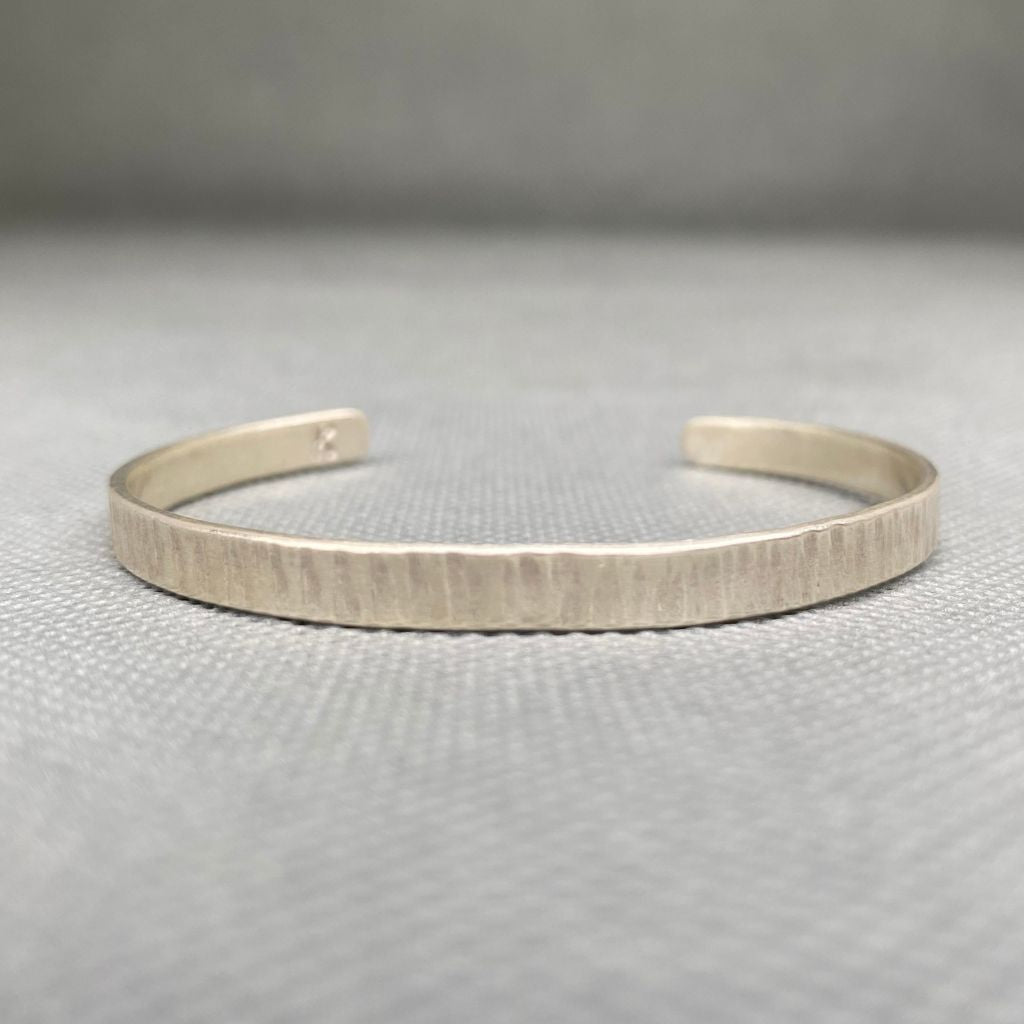 Pulsera Plata Rayada Mujer