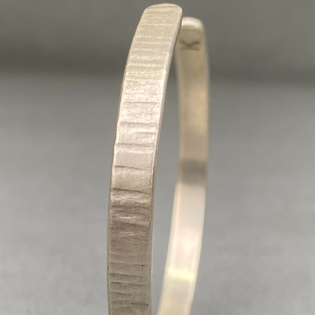 Pulsera Plata Rayada Mujer