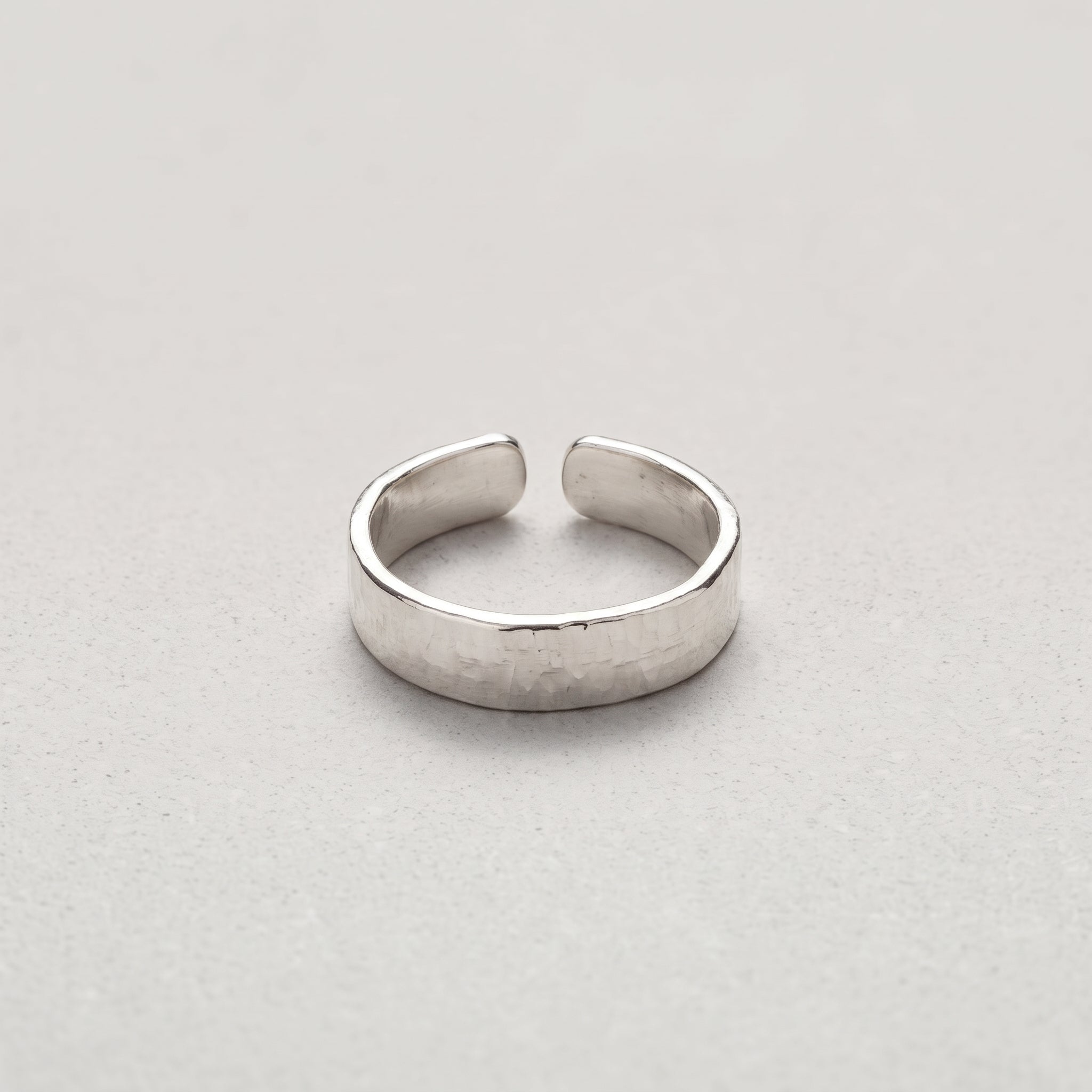 Anillo Plata Martillado Mujer