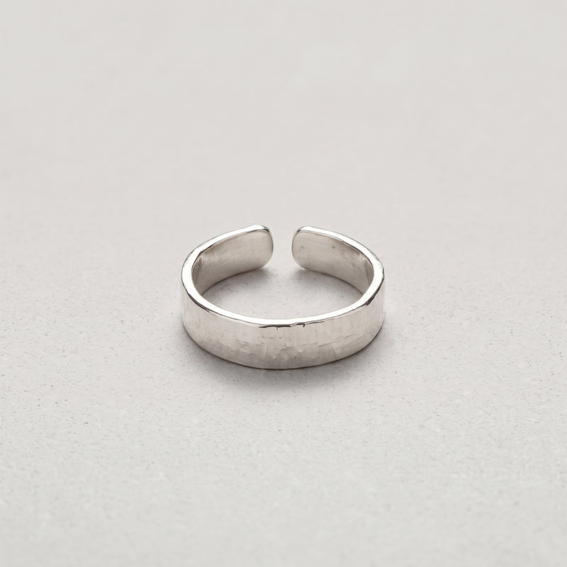 Anillo Plata Martillado Mujer