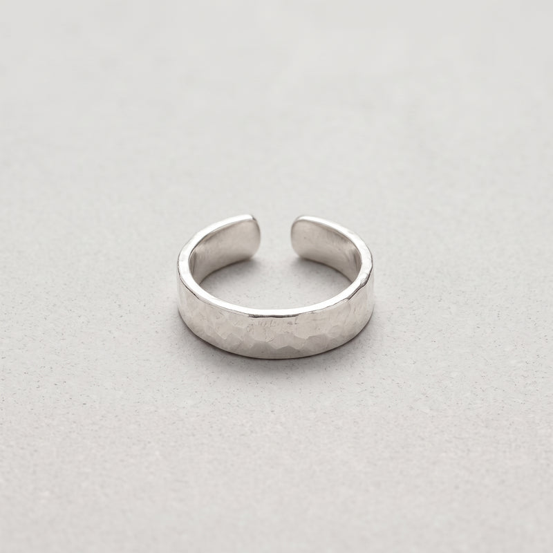Anillo Plata Martillado Hombre